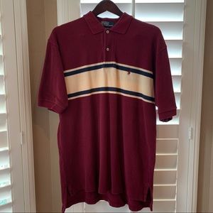 Vintage 90s Polo by Ralph Lauren Striped Shirt Maroon